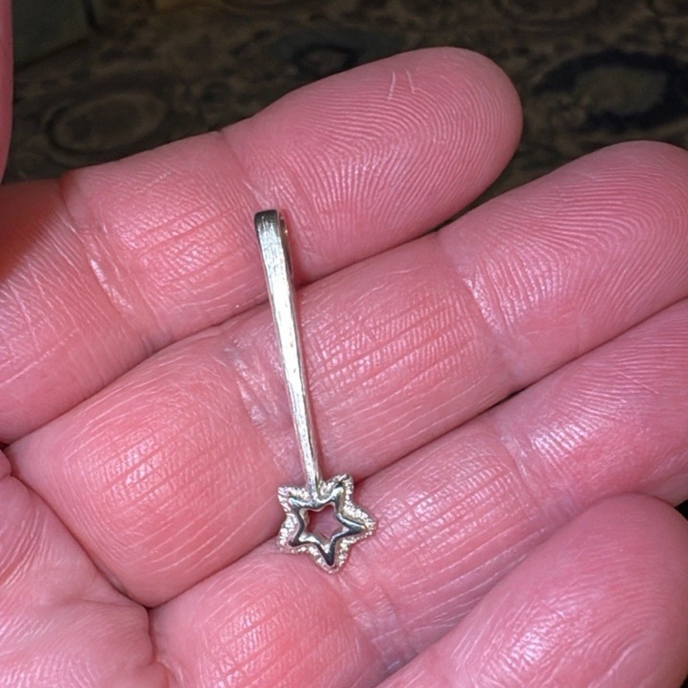 Magical Star Magic Wand Charm from Wax Mold Sterling with Chain